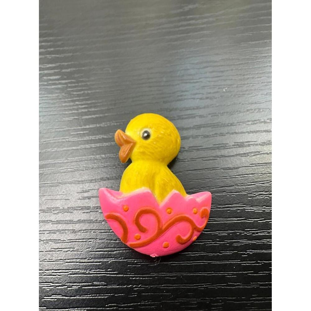 Vintage Norcross Baby Chick in Egg Brooch Pin Pink Easter Spring Jewelry